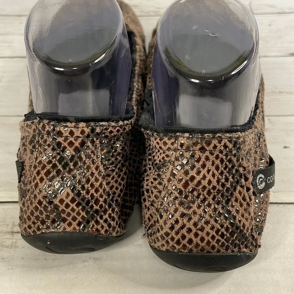 Corso Como Ballasox  Snakeskin Leather Embossed Foldable Ballet Flats